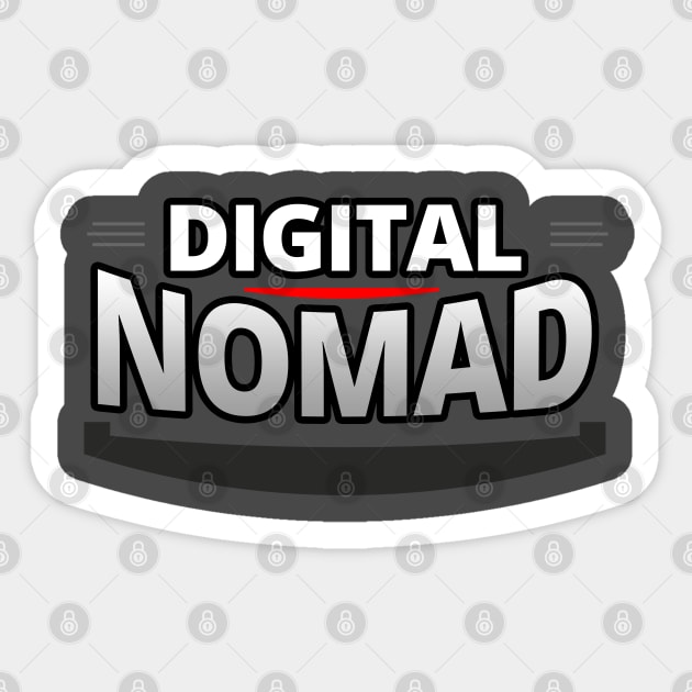 Digital Nomad - A Freelancer Sticker by tatzkirosales-shirt-store